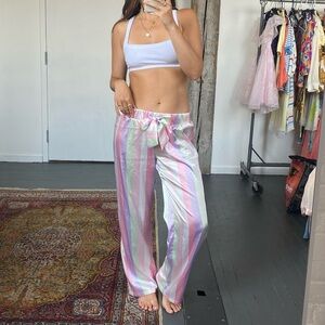Size medium Pastel lounge silky pants with elastic waist